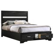 Miranda 51-inch Wood Full Storage Panel Bed Black - 206361F