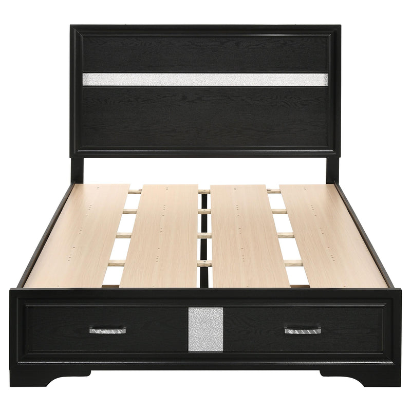 Miranda 51-inch Wood Full Storage Panel Bed Black - 206361F