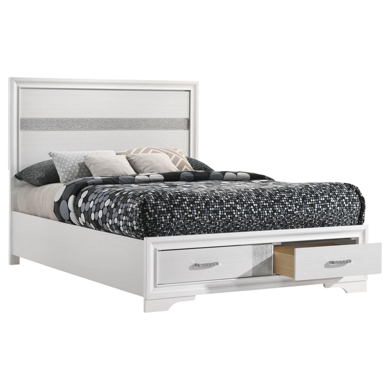 Miranda 51-inch Wood Full Storage Panel Bed White - 205111F