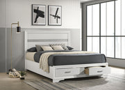 Miranda 51-inch Wood Queen Storage Panel Bed White - 205111Q