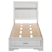 Miranda 51-inch Wood Twin Storage Panel Bed White - 205111T
