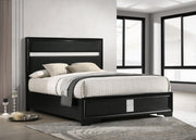 Miranda 54-inch Upholstered Eastern King Panel Bed Black - 206360KE