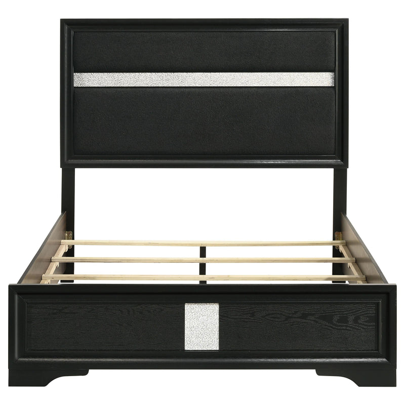 Miranda 54-inch Upholstered Full Panel Bed Black - 206360F