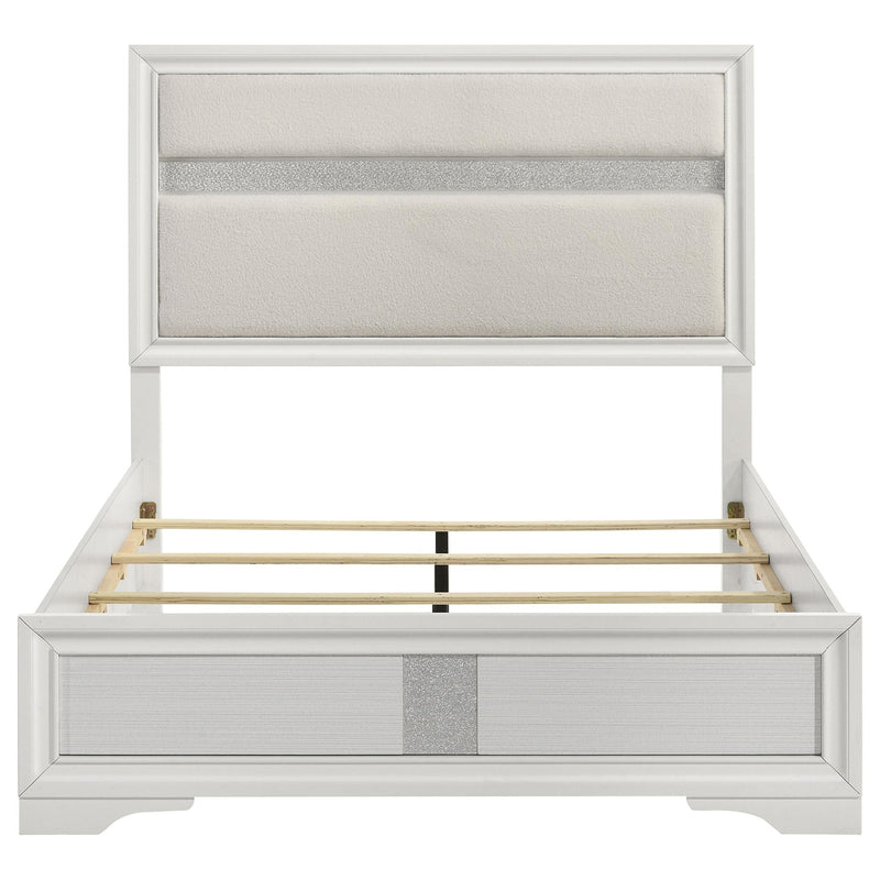 Miranda 54-inch Upholstered Queen Panel Bed White - 205110Q
