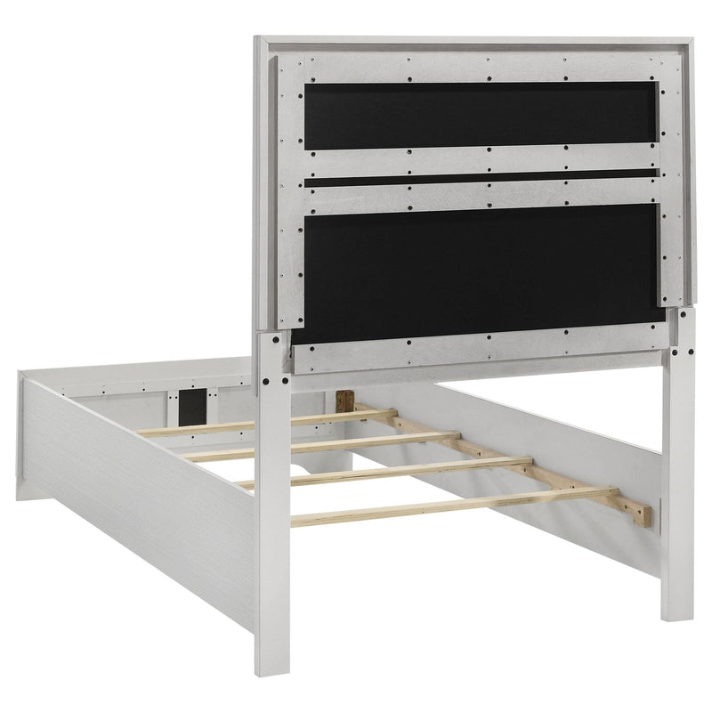 Miranda 54-inch Upholstered Twin Panel Bed White - 205110T