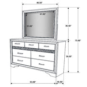Miranda 7-drawer Dresser with Mirror Black - 206363M