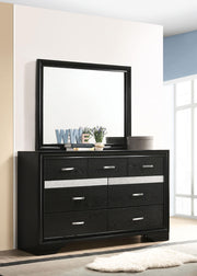 Miranda 7-drawer Dresser with Mirror Black - 206363M