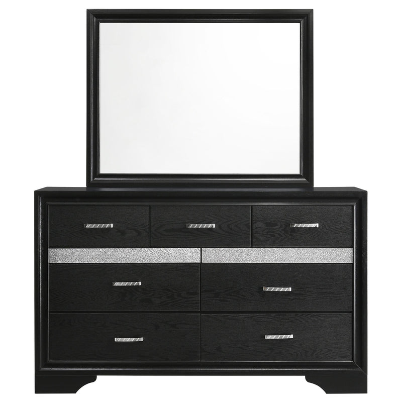 Miranda 7-drawer Dresser with Mirror Black - 206363M