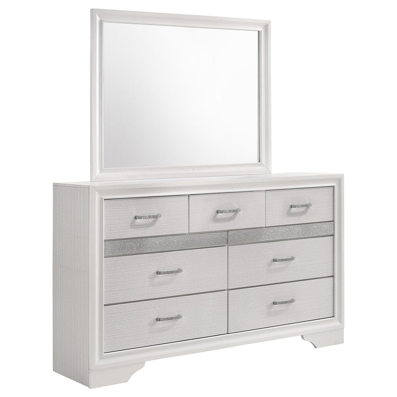 Miranda 7-drawer Dresser with Mirror White - 205113M