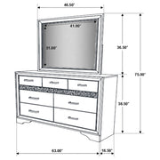 Miranda 7-drawer Dresser with Mirror White - 205113M