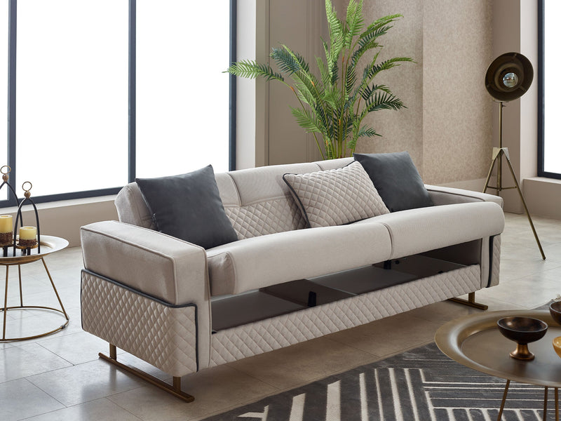 Miranda Convertible Loveseat in Beige - 200-SIM-MIR-GIRNE04-2