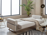 Miranda Convertible Loveseat in Beige - 200-SIM-MIR-GIRNE04-2