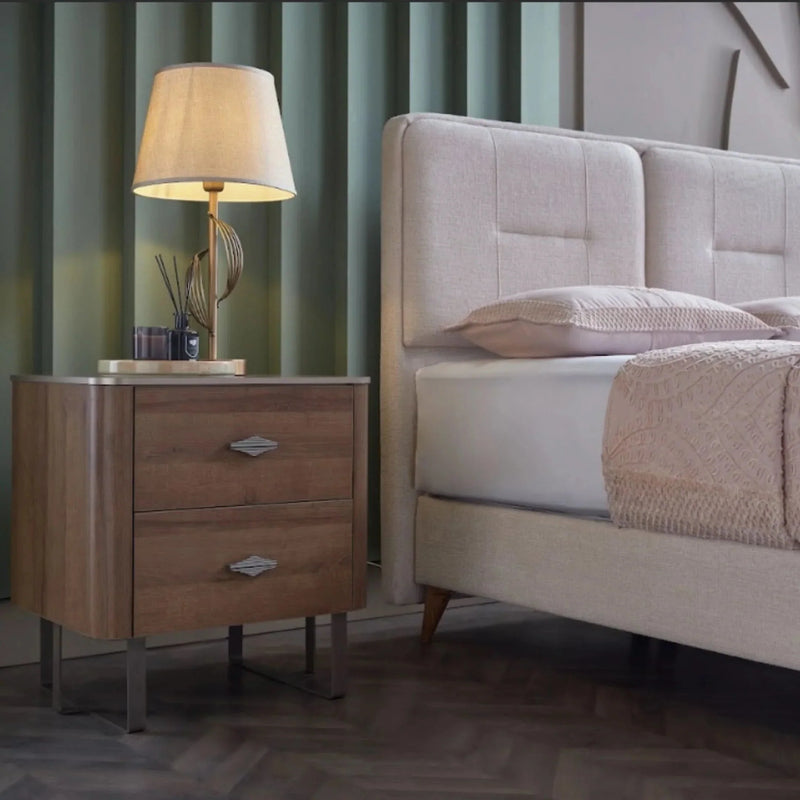 Mirante Cream/Walnut Storage Bedroom Set - Lara FurnitureBedroom Set