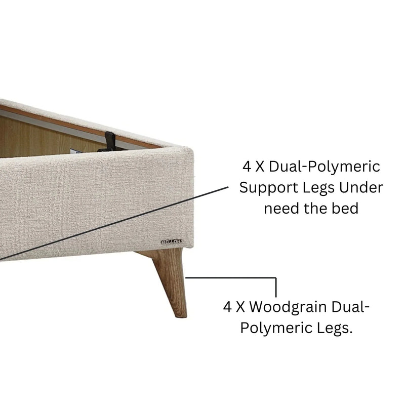 Mirante Cream/Walnut Storage Bedroom Set - Lara FurnitureBedroom Set