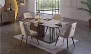Mirante Walnut/Cream 7 - Piece Dining Room Set - Lara FurnitureDining Room Set