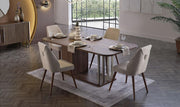 Mirante Walnut/Cream 7 - Piece Dining Room Set - Lara FurnitureDining Room Set