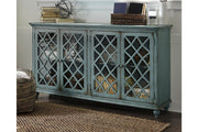 Mirimyn Antique Teal Accent Cabinet - Lara FurnitureCabinet