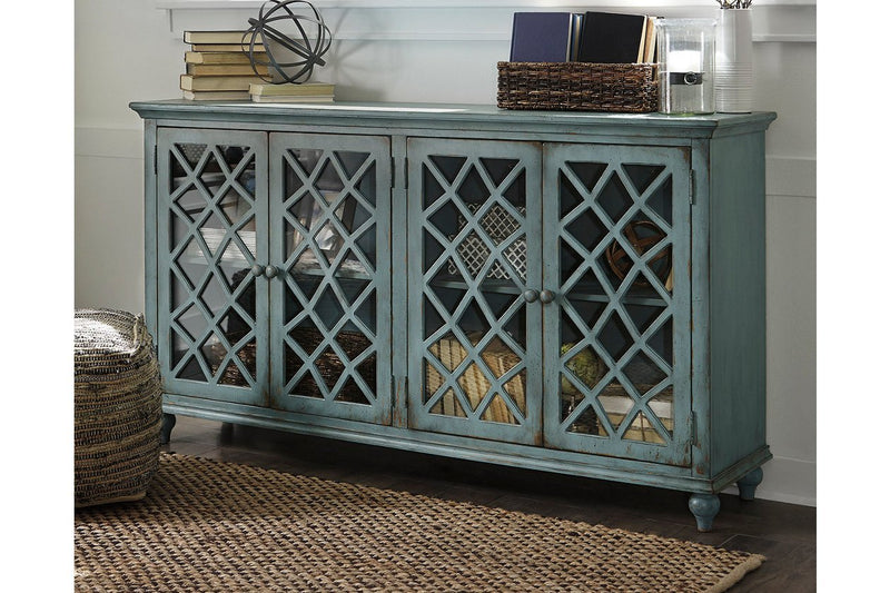 Mirimyn Antique Teal Accent Cabinet - Lara FurnitureCabinet