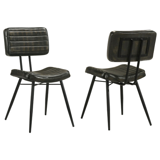 Misty Leather Upholstered Dining Chair Espresso (Set of 2) - 110652