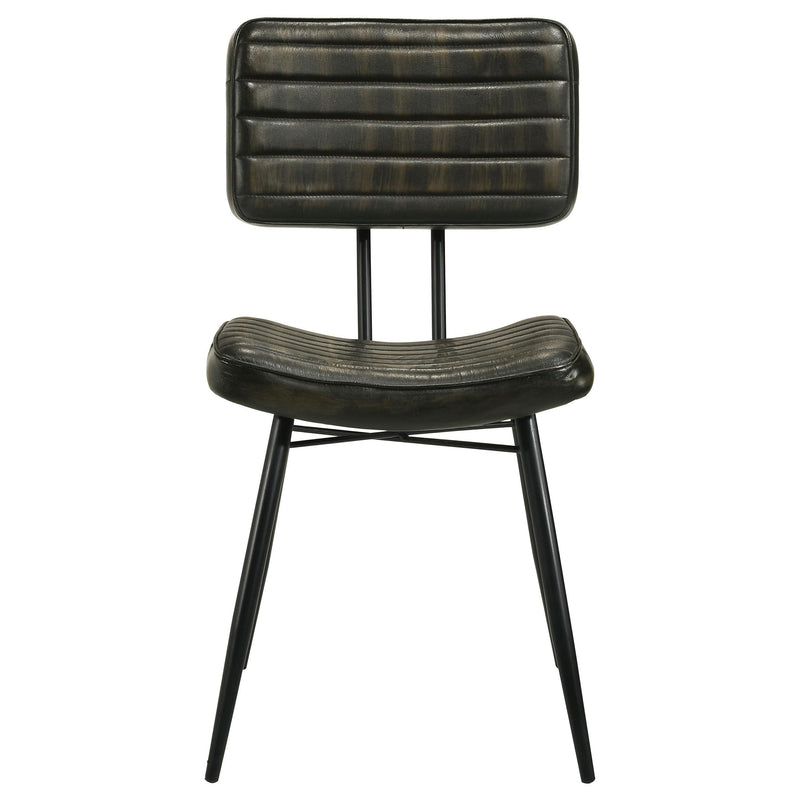 Misty Leather Upholstered Dining Chair Espresso (Set of 2) - 110652
