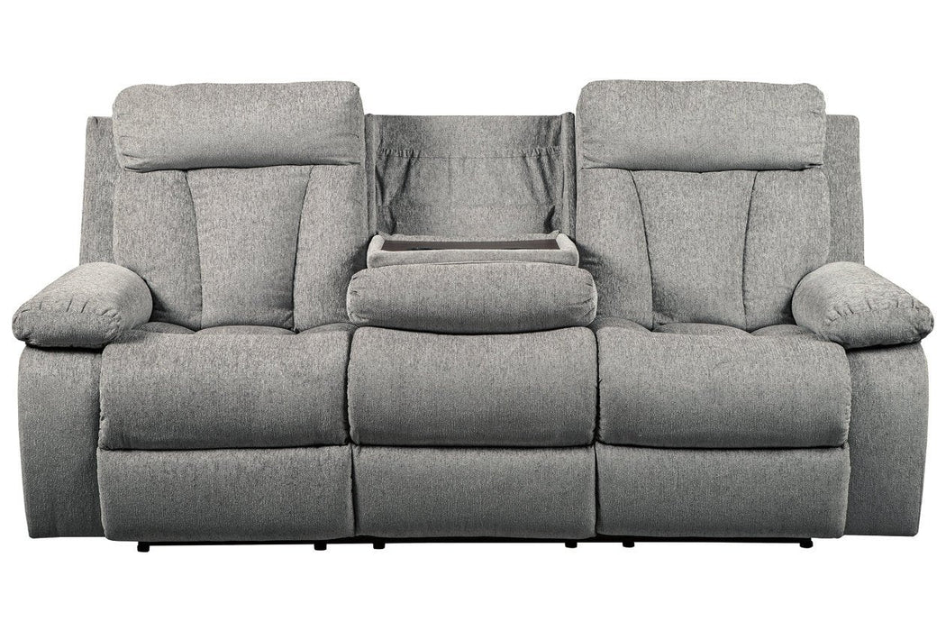 Mitchiner Fog Reclining Sofa with Drop Down Table - Gate FurnitureReclining Sofa