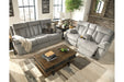 Mitchiner Fog Reclining Sofa with Drop Down Table - Gate FurnitureReclining Sofa