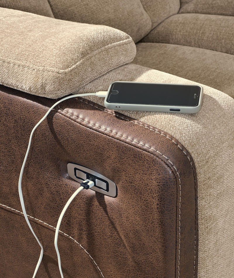 Mixed Motion Brownstone Power Reclining Sofa - PC8350415