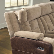Mixed Motion Brownstone Power Reclining Sofa - PC8350415