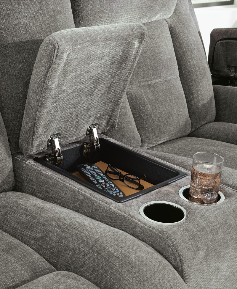 Mixed Motion Shadow Power Reclining Loveseat with Console - PC8350518