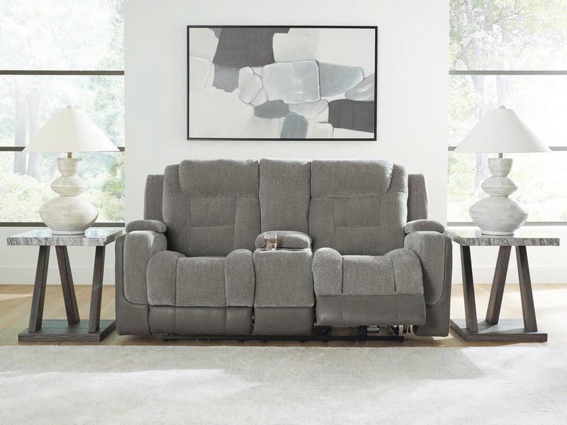 Mixed Motion Shadow Power Reclining Loveseat with Console - PC8350518