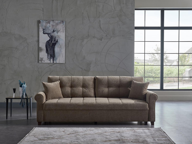 Mocca P Kol Loveseat (Koopsi Brown 614) Stationary - Lara FurnitureLoveseat