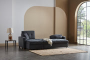 Mocca Dupont Anthracite Storage Sleeper Sectional from Bellona - Lara Furniture