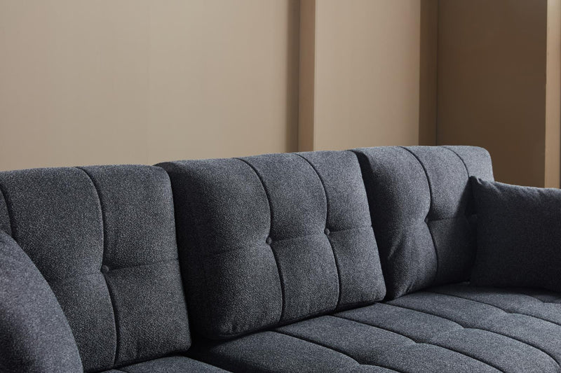 Mocca Dupont Anthracite Storage Sleeper Sectional from Bellona - Lara Furniture