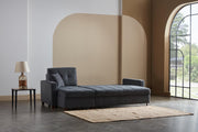 Mocca Dupont Anthracite Storage Sleeper Sectional from Bellona - Lara Furniture