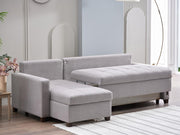 Mocca Dupont Gray Storage Sleeper Sectional from Bellona - Lara Furniture