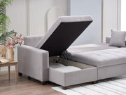 Mocca Dupont Gray Storage Sleeper Sectional from Bellona - Lara Furniture