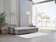 Mocca Dupont Gray Storage Sleeper Sectional from Bellona - Lara Furniture