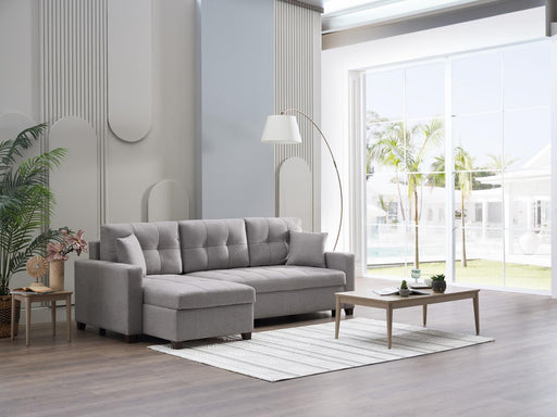 Mocca Dupont Gray Storage Sleeper Sectional from Bellona - Lara Furniture