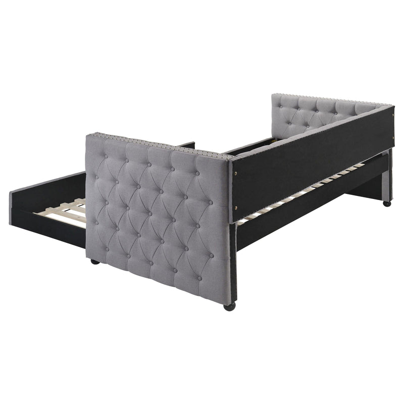 Mockern Upholstered Twin Daybed with Trundle Grey - 302161