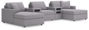 Modmax Granite 5-Piece Double Storage Chaise Sectional with Audio Consoles - 92104S99