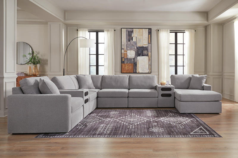 Modmax Granite 8-Piece Sectional with Storage Chaise and Audio Consoles - 92104S98