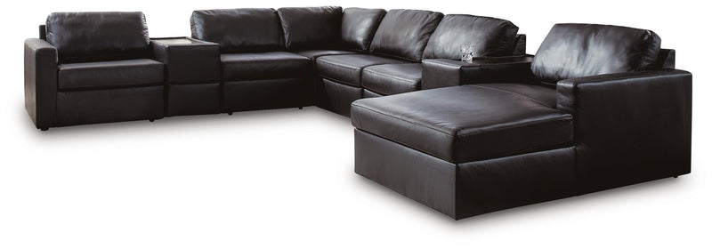 Modmax II Black 8-Piece Sectional with Chaise and Storage Consoles - 74305S42