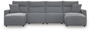 Modmax II Salt and Pepper 4-Piece Power Reclining Sectional with Chaise - 65906S11