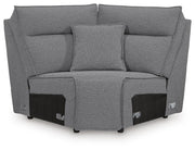 Modmax II Salt and Pepper 7-Piece Power Reclining Sectional with Audio Consoles - 65906S48