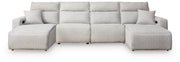 Modmax II Stone 4-Piece Power Reclining Sectional with Chaise - 65907S11