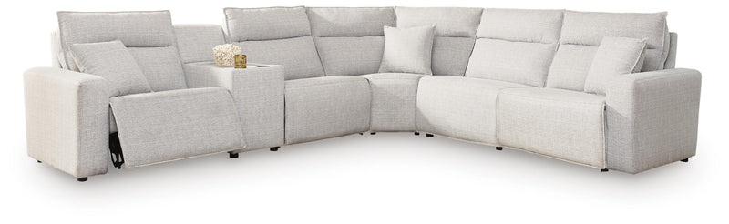 Modmax II Stone 6-Piece Reclining Sectional with Console - 65907S36