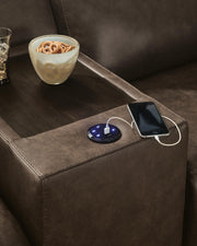 ModZ Chocolate 6-Piece Power Reclining Sectional with Audio Console - U14000S9