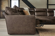 ModZ Chocolate 7-Piece Power Reclining Sectional with Audio Consoles - U14000S7