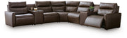 ModZ Chocolate 7-Piece Power Reclining Sectional with Audio Consoles - U14000S8