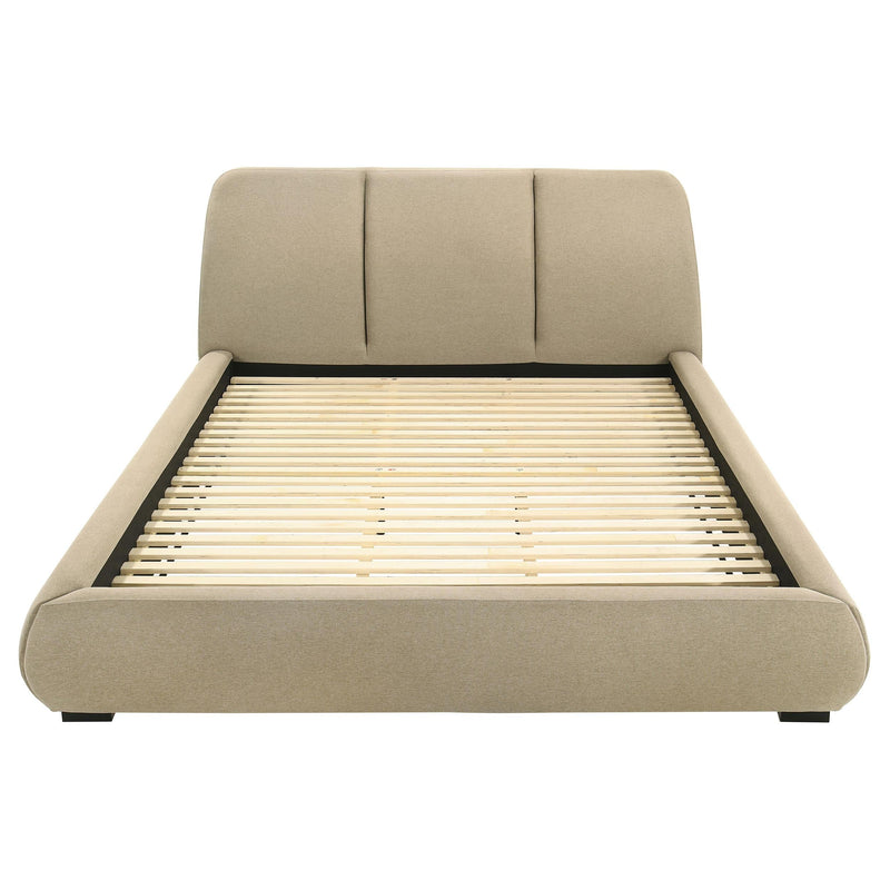 Mokena 46-inch Upholstered California King Platform Bed Brown - 310091KW